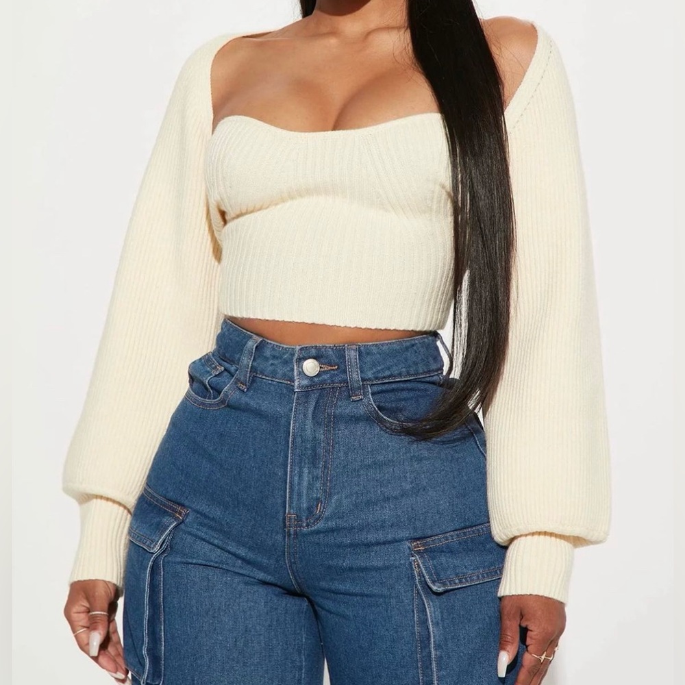Cream Sweater Top
